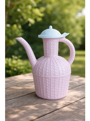 Padilon 2 Litre Su Ibriği Kapaklı Plastik Ibrik Kabartma Desenli Koku Yapmaz Dayanıklı