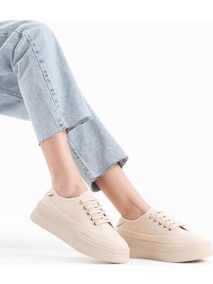 Kocadal Kadın Bej Keten Spor Ayakkabı TR04MS02C