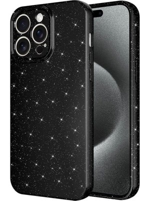 Apple iPhone 15 Pro Için Uyumlu Kılıf Kamera Korumalı Simli Lüks Koton Kapak