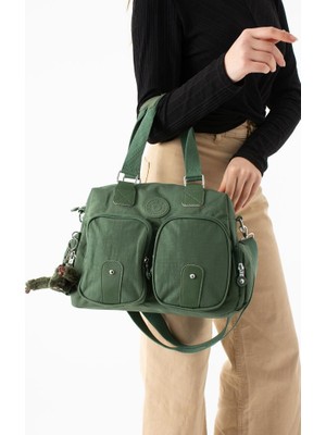 Baginn Klinkır Kadın Omuz Çantası Çok Cepli Hafif Su Itici Kumaş Çapraz Askılı Kol Çantası 32*26 cm