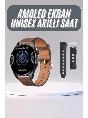 Calperia Yuvarlak Kasa 46MM Akıllı Saat Android ve Ios Uyumlu Uyku ve Sağlık Takibi