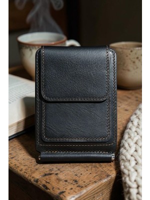 Tılsım Tekno Isme Özel Hakiki Deri Cüzdan – El Yapımı, Kişiselleştirilebilir, 10 Kart Bölmeli, Ince ve Şık Tasarım, Erkek Minimal Cüzdan (8X10 Cm)