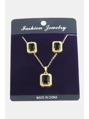 SHC4200 Dikdörtgen Zirkon Taşlı Set Kolye