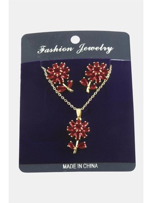 SHC4200 Papatya Zirkon Taşlı Set Kolye