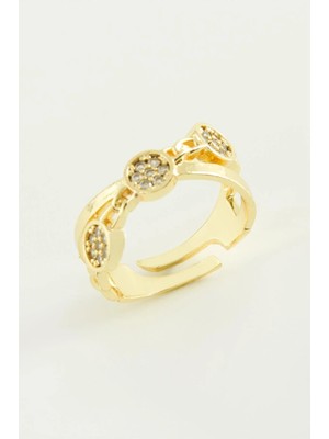 SHC4200 Çapraz Yuvarlak Zirkon Taşlı Yüzük