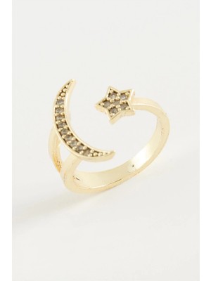 SHC4200 Ay Yıldız Zirkon Taşlı Yüzük