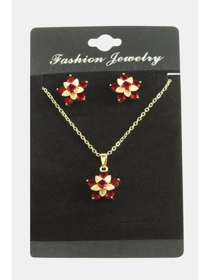 SHC4200 Çiçek Zirkon Taşlı Set Kolye