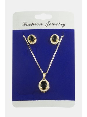 SHC4200 Oval Zirkon Taşlı Set Kolye