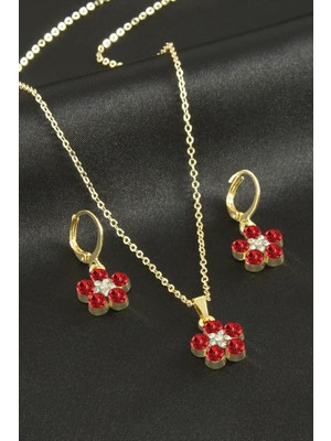 SHC4200 Çiçek Taşlı Set Kolye