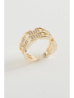 SHC4200 Zincir Şekilli Zirkon Taşlı Yüzük