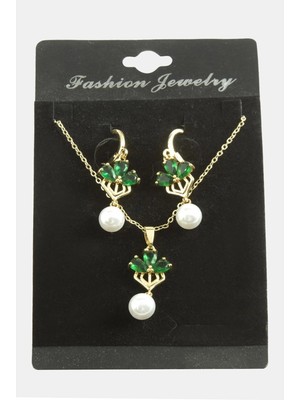 SHC4200 Çiçek Inci Zirkon Taşlı Set Kolye