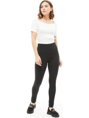 Uravas Store Kadın Büyük Beden Şardonlu Yüksek Bel Tayt