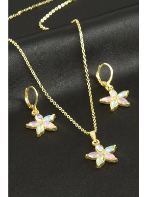 SHC4200 Papatya Taşlı Set Kolye