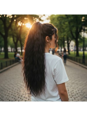 Uravas Store Tokalı Kabarık Daalı At Kuyruğu / Kahverengi