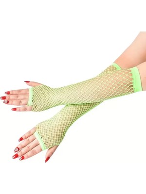 SHC4200 Neon Yeşil File Parmaksız Eldiven 26 cm