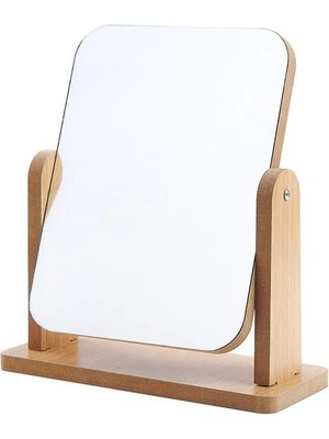 Calperia Ahşap Masaüstü Ayarlanabilir Makyaj Aynası, 360 Derece