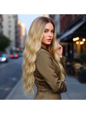 Uravas Store Fiber Sen Uzun Su Daası Peruk / Kumral / Sarı Ombreli