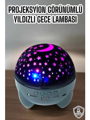 SHC4200 Yıldız Yansıtmalı Projeksiyon Gece Lambası Şarjlı Taşınabilir