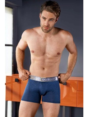Pileli Store Erkek Viskon Kemer Baskılı Boxer