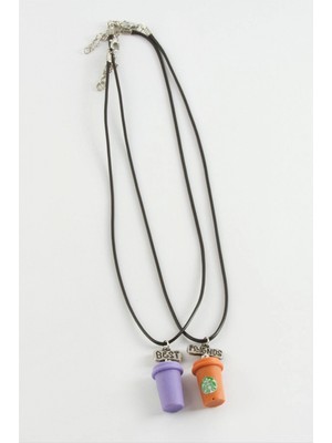 Pileli Store Içecek Arkadaşlık Kolyeleri (Çift Kolye)