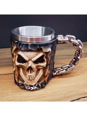 Pileli Store 3D Tasarımlı Kurukafa Kupa Bardak