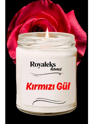Pileli Store Doğal Özel Seri Kokulu Dekoratif Kavanoz Mum 210 cc - Kırmızı Gül Esansı - Ryl