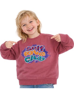 Hupalupa Store Hupalupa Basic Sweatshirt Gül Kurusu Self Love Club 7-8 Yaş