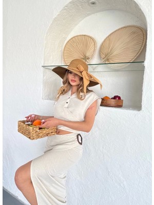 Bigelal Uzun Etekli Bluz Takım Keten S255852