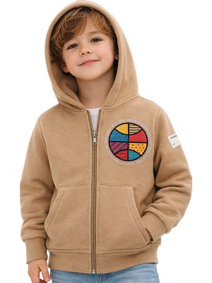 Hupalupa Store Hupalupa Kapüşonlu Sweatshirt Bej Basketbol 5-6 Yaş