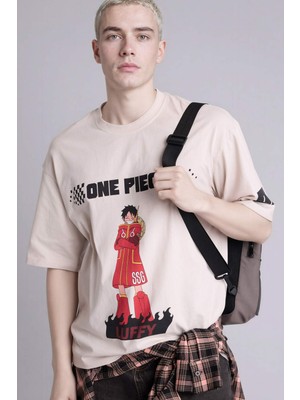 DeFacto One Pıece Boxy Fıt Baskılı Kısa Kollu TIŞÖRT G5534AX26SM