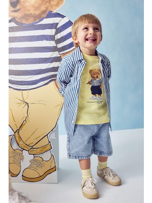 DeFacto Ayıcıklı Regular Fit Kısa Kollu Tişört Erkek Bebek H2832A526SM