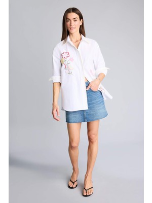 Afra x DeFacto Regular Fit Jean Mini Etek H3226AX26SM