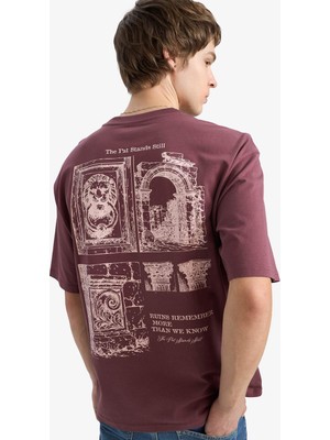 DeFacto %100 Pamuk Boxy Fit Baskılı Tişört G5573AX26SM