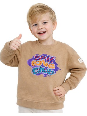 Hupalupa Store Hupalupa Basic Sweatshirt Bej Self Life Club 5-6 Yaş