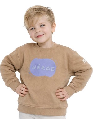Hupalupa Store Hupalupa Basic Sweatshirt Bej Heroe 7-8 Yaş