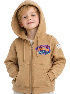 Hupalupa Store Hupalupa Kapüşonlu Sweatshirt Bej Self Love Club 7-8 Yaş