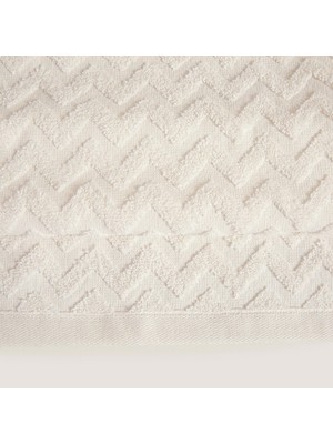 Chakra Zigzag %100 Pamuk El Havlusu 30X40 cm Beyaz