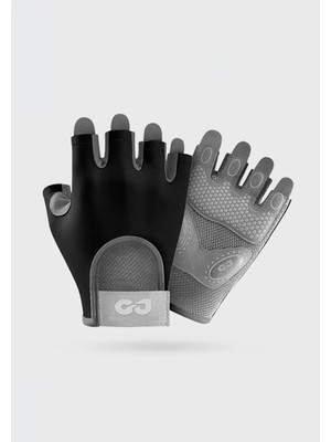 SkyWheel Terletmeyen Yarım Parmak Fitness Yoga Pilates Avuç Içi Kaymaz Silikon Spor Eldiven