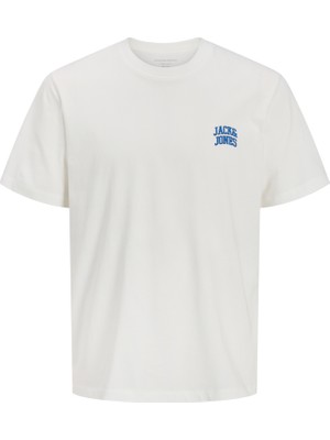 Jack & Jones Erkek Bisiklet Yaka Gögüs Baskili Tisört - Noge