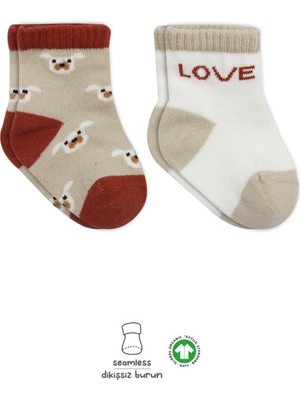 Timion   2'li Love Dog Penye Soket Çorap 10118 Bej