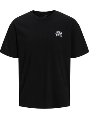 Jack & Jones Erkek Bisiklet Yaka Gögüs Baskili Tisört - Noge