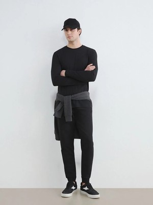 LC Waikiki Lcwaıkıkı Classic Siyah Standart Kalıp Erkek Jogger Eşofman Altı