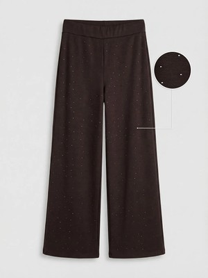 LC Waikiki Lcw Comfort Kahverengi Soft Touch Taşlı Kadın Eşofman Altı