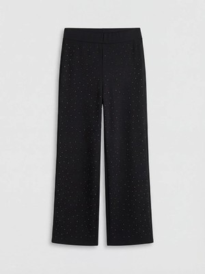 LC Waikiki Lcw Comfort Siyah Taşlı Soft Touch Kadın Eşofman Altı