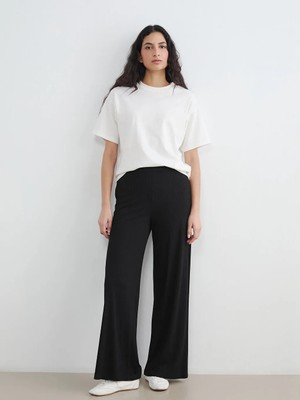 LC Waikiki Lcw Modest Siyah Beli Lastikli Geniş Paça Kadın Eşofman Altı