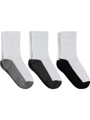 3171 Civil Boys Basic Taban 3'lü 2-12 Yaş Erkek Soket Çorap - Standart 12-13 Yaş