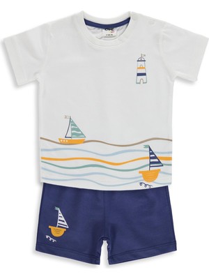 Civil Baby Yelken Baskılı 6-18 Ay Takım - Mavi