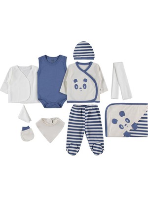 Civil Baby Erkek Bebek Pandalı 10'lu 0-24 Ay Zıbın Setleri - Lacivert