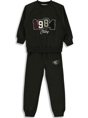 Mışıl Kids 1984 Nakışlı 10-13 Yaş Eşofman Takımı - Haki