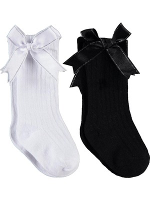 Civil Baby Çift Fiyonk Aksesuar 2'li 6-18 Ay Bebek Kız Çorap Set - Standart